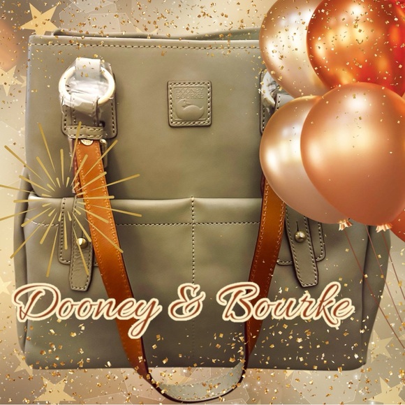 Dooney & Bourke Taupe Leather Tote Bag With Utility Pockets - Picture 3 of 13